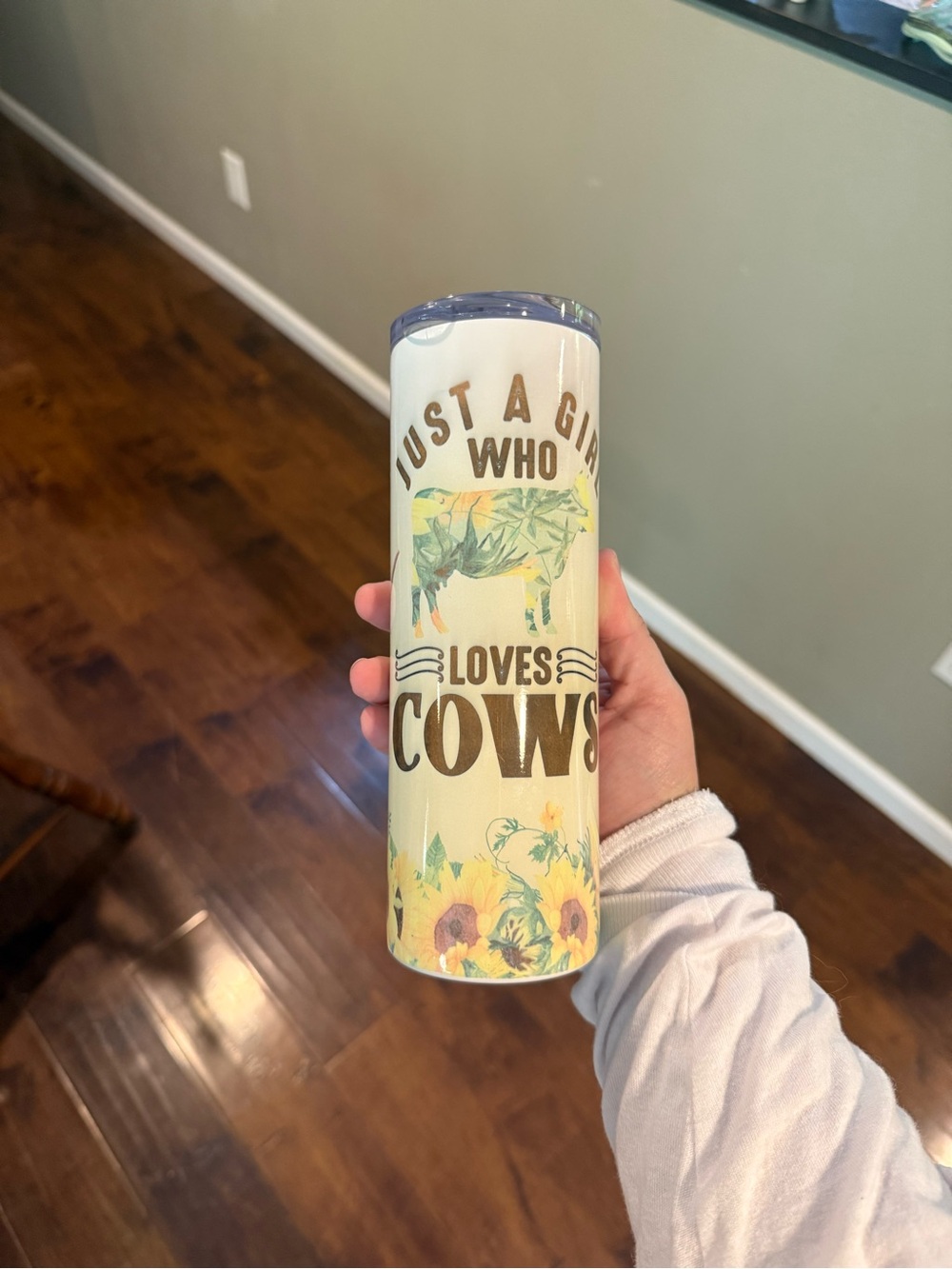 Just A Girl Who Loves Cows Tumbler - Floral Cow Design